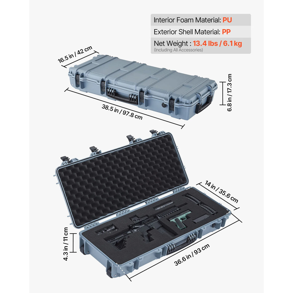 Easy Roll Hard Core Lockable Rifle Case with  Waterproof  for Pistol ,Rifles &Shotguns