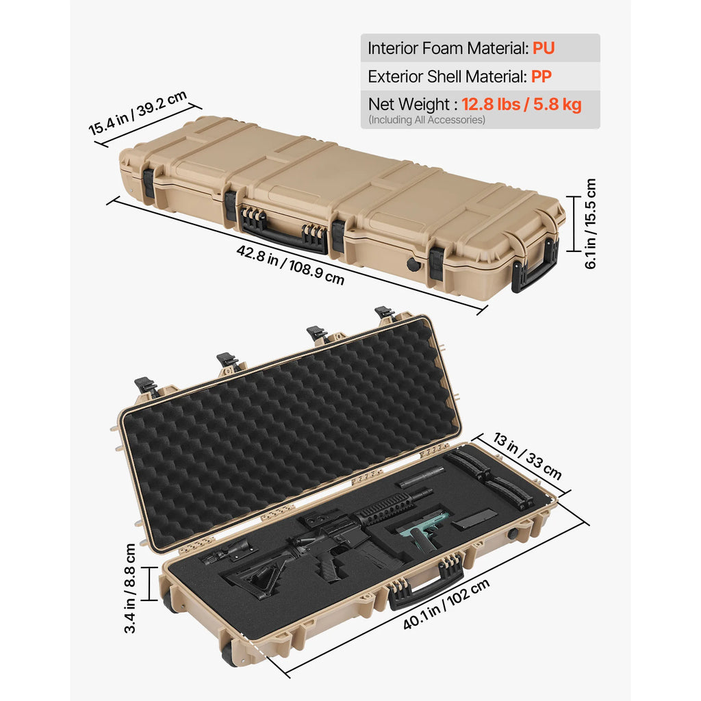 Easy Roll Hard Core Lockable Rifle Case with  Waterproof  for Pistol ,Rifles &Shotguns