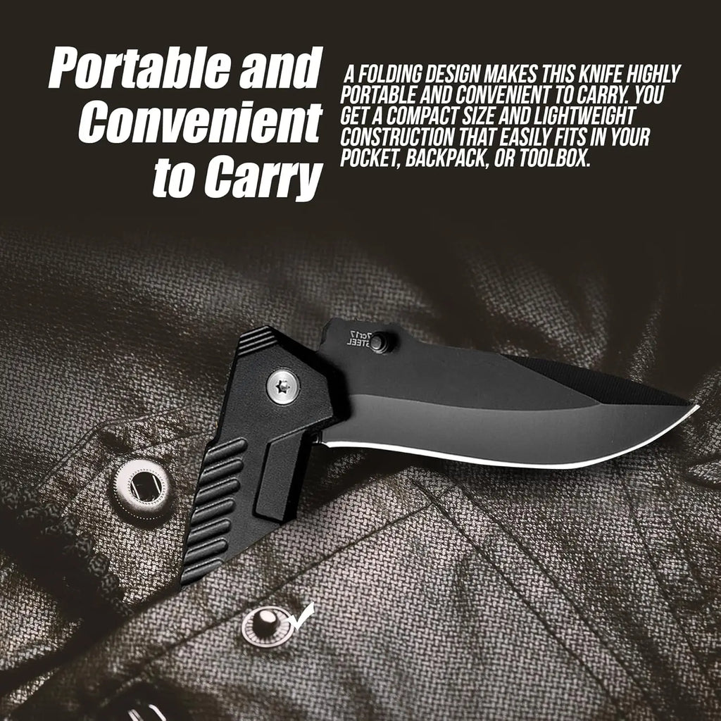 Tactical/Folding knife, pocket knife with pocket clip, stainless steel blade knife,