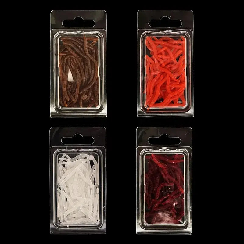 20/50 count /Smelly Red Soft Earthworm Red Worms Artificial Fishing Lures