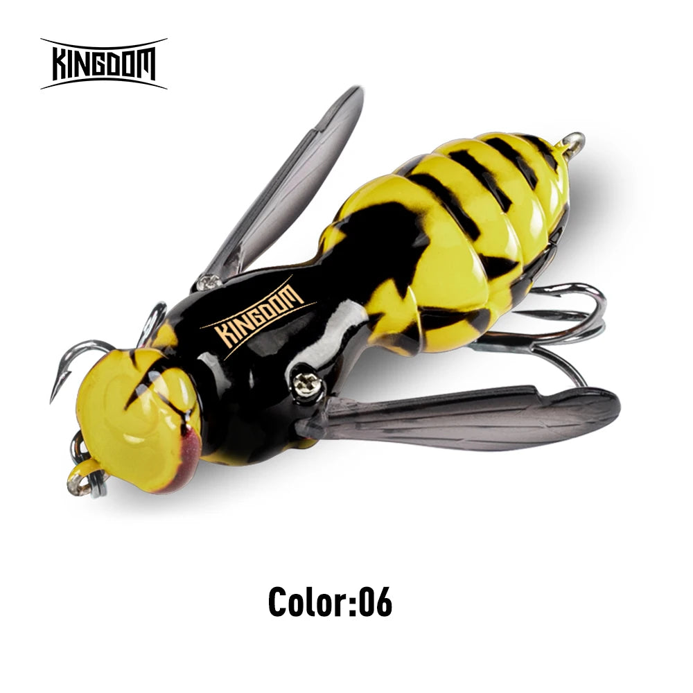 Kingdom Wasp Crawl Bait / Floating Insect Bionic Hard Baits For Bass Fishing