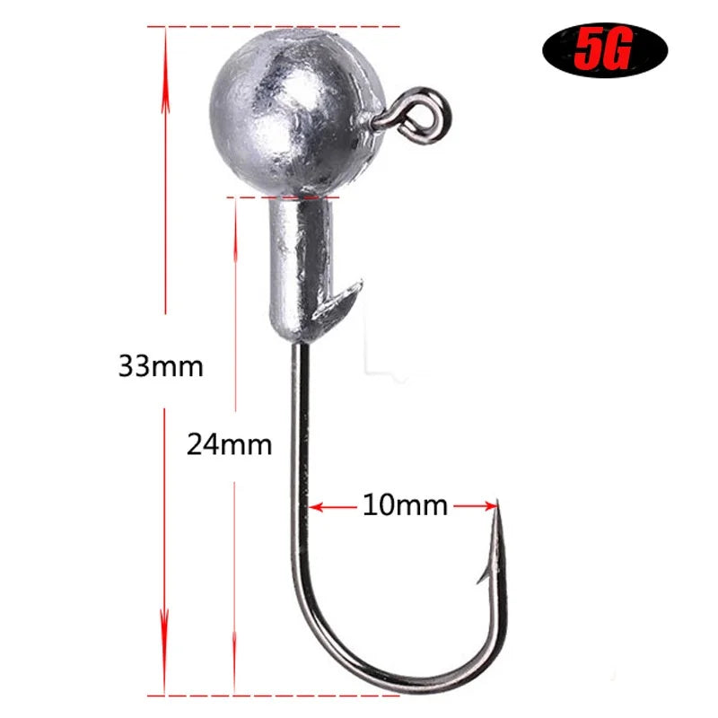 10pcs Fishing Lures Kit Silicone Lure Set Artificial Bait Worm with Crank Jig Head Hook