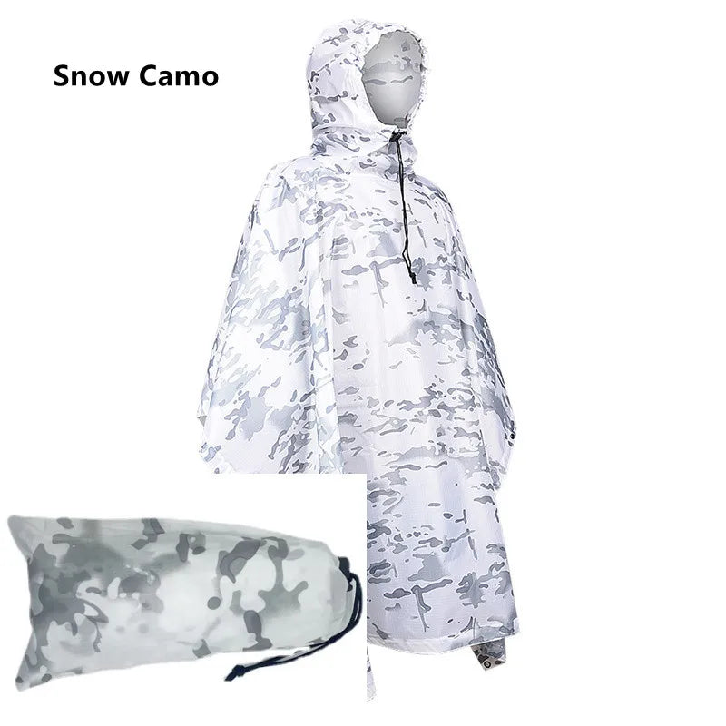 Outdoor Breathable Camouflage Poncho  Travel Rain Gear