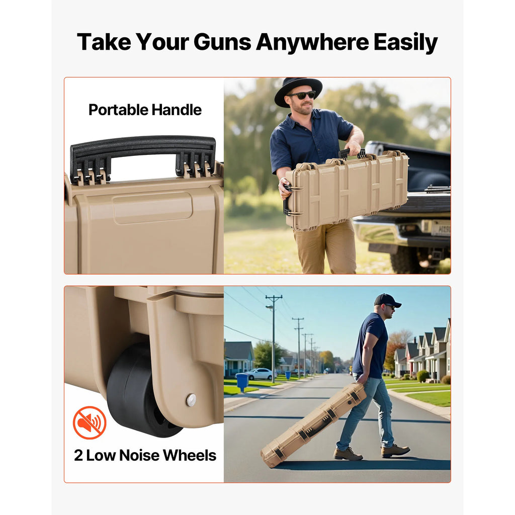 Easy Roll Hard Core Lockable Rifle Case with  Waterproof  for Pistol ,Rifles &Shotguns