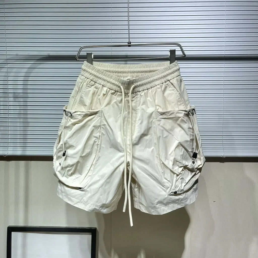 Men Shorts Summer /Cool Feeling Quick Dry Wide Leg /Functional Wind Large Pockets Trendy Men  Shorts