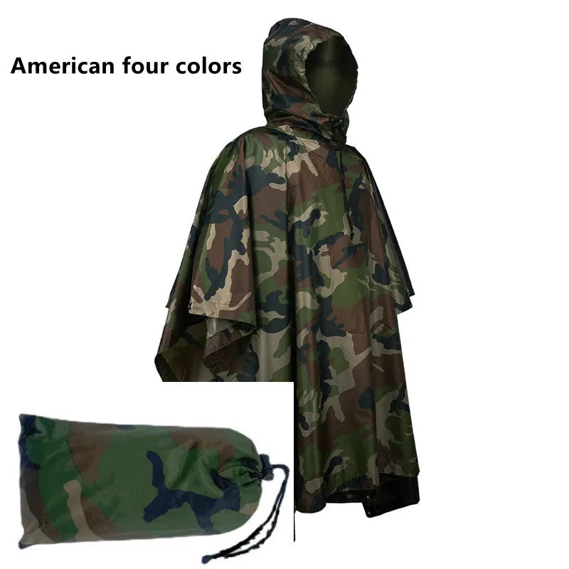 Outdoor Breathable Camouflage Poncho  Travel Rain Gear