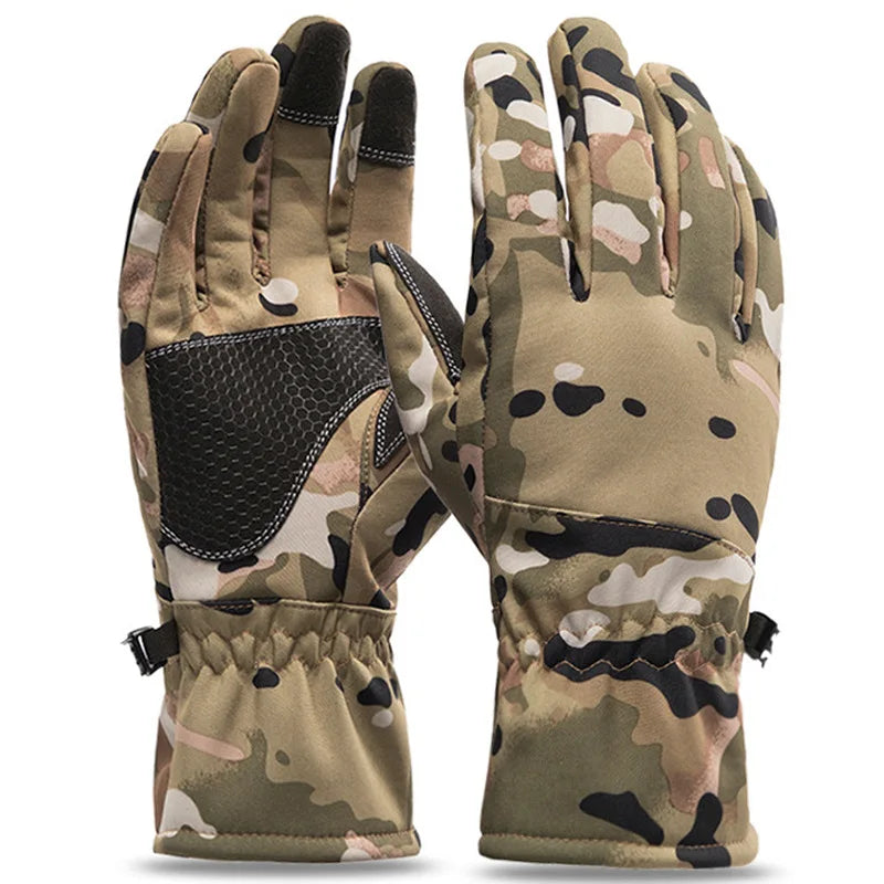 Camouflage Hunting Warm Non-Slip Fishing Gloves Waterproof  Sport Gloves