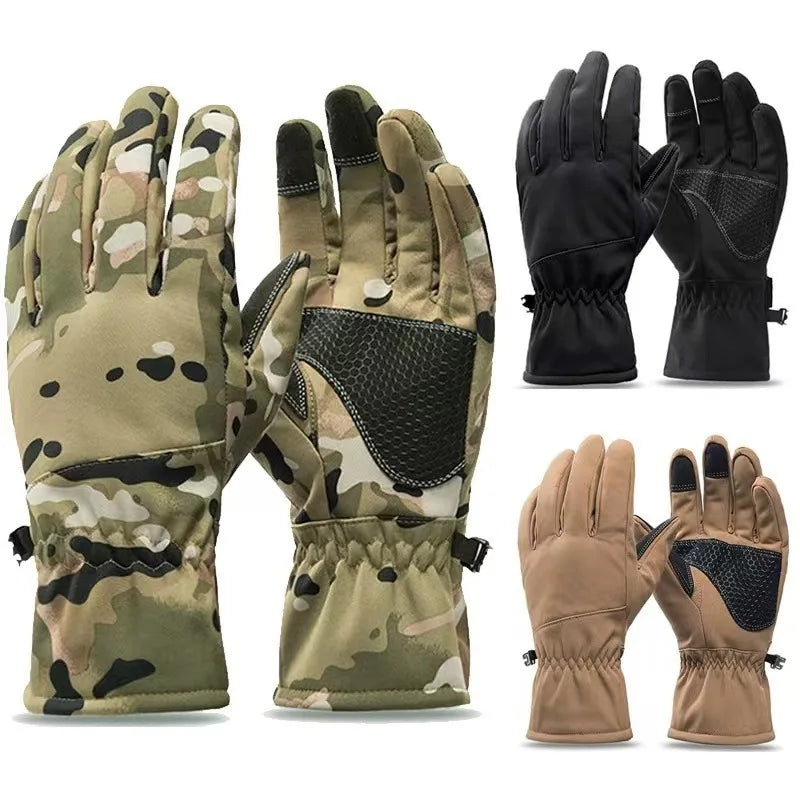 Camouflage Hunting Warm Non-Slip Fishing Gloves Waterproof  Sport Gloves