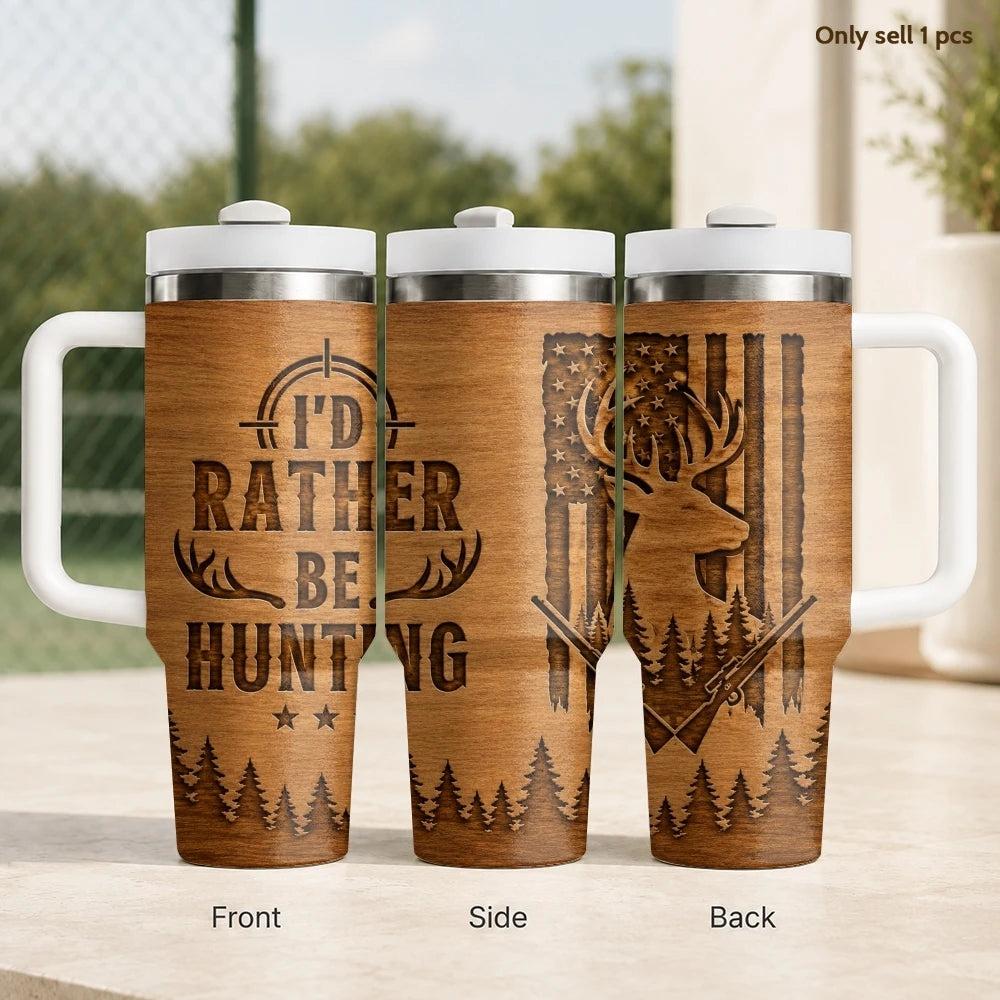 Patriot Deer Hunting Flag Design Vacuum Flasks 40oz Stainless Steel Insulated Tumbler