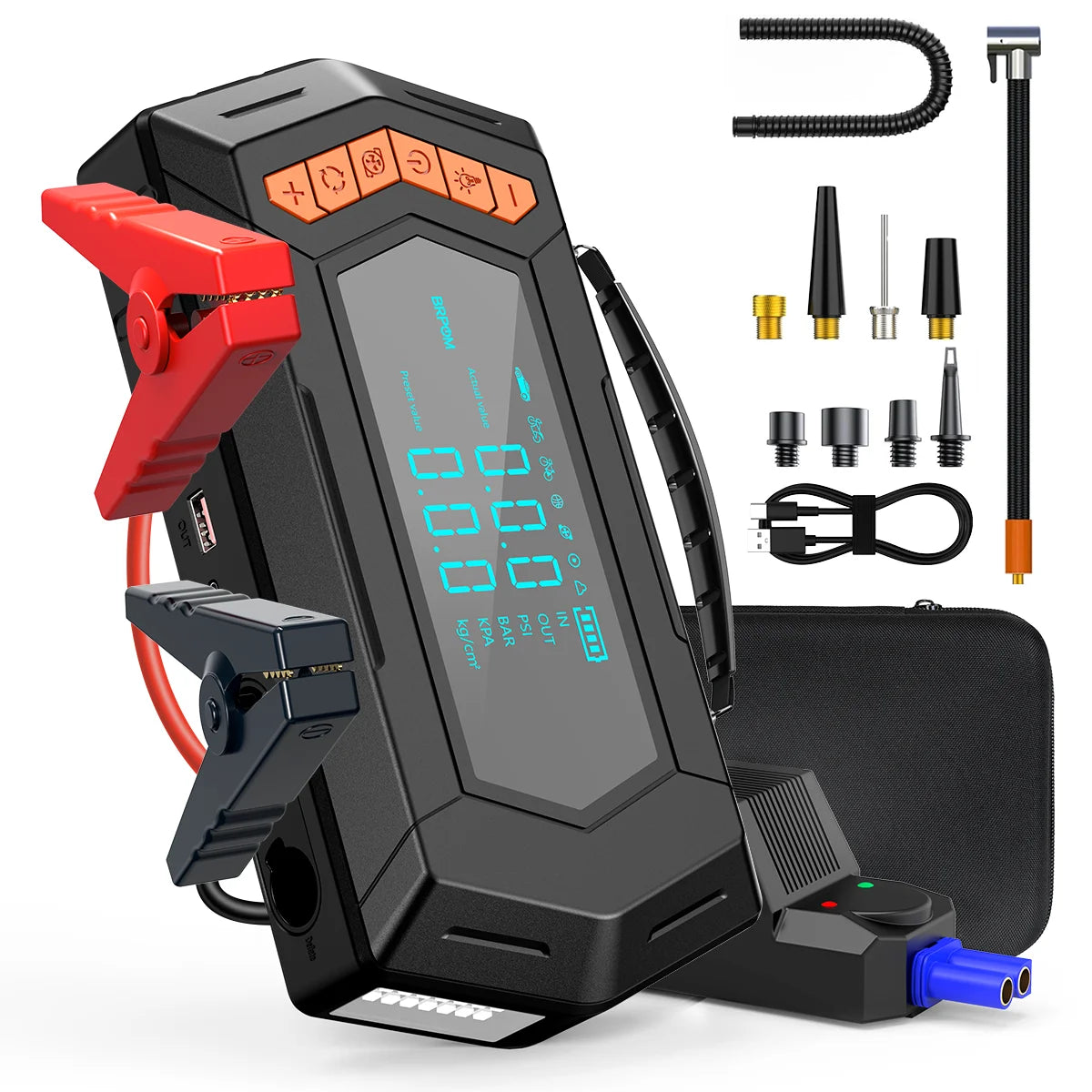 AUTO Starter with Air Compressor 150PSI 10000A Portable Starter Battery Pack (10.0L Gasoline/16.0L Diesel)