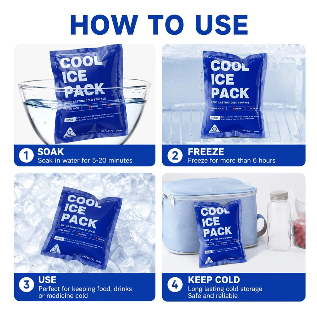 50Pcs Self-Absorbent Ice Packs Reusable Cold Pack