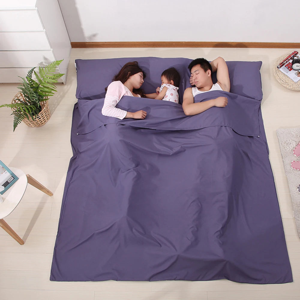 115cm*210cm Lightweight Sleeping Bag Liner Portable Multi-person Sleeping Sack Outdoor Camping