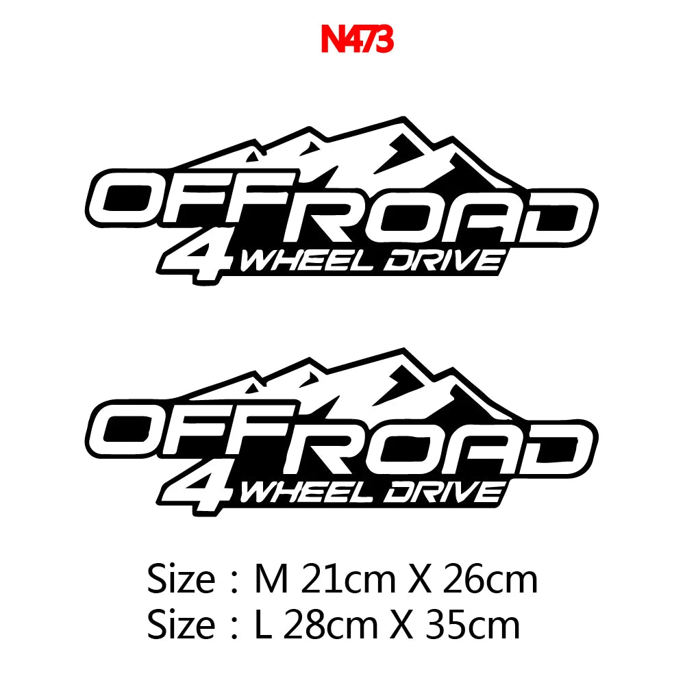 4X4 Mountain Series Decals Kit  (NEW)- Waterproof Vinyl Decal for All 4x4 Doors, Windows & Hood Adventurer's Choice