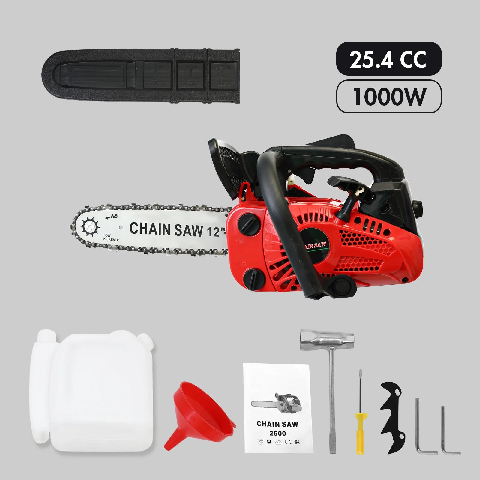 12 Inch Hunters Chainsaw Gasoline Lightweight Portable Electric 1000W 25.4 CC for Tree Wood Cutting