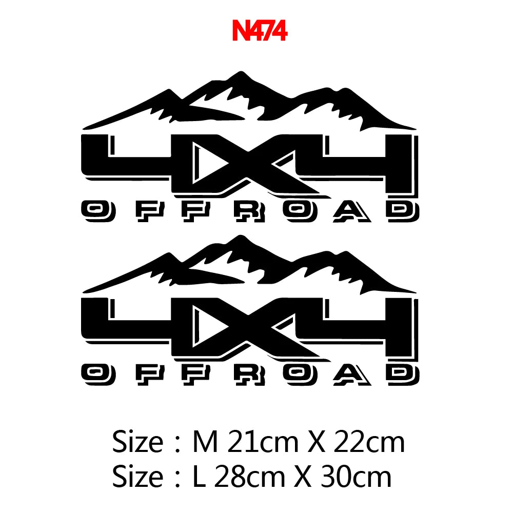 4X4 Mountain Series Decals Kit  (NEW)- Waterproof Vinyl Decal for All 4x4 Doors, Windows & Hood Adventurer's Choice