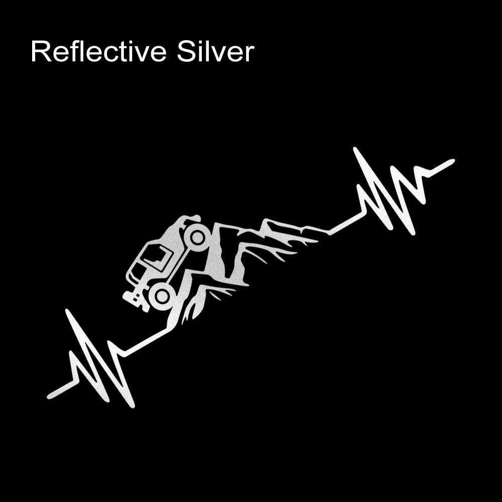 NEW ITEM ! Reflecitve Heartbeat Off Road Mountain Climb Graphics Decal Outdoors
