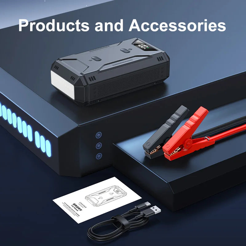 AUTO Battery Jump Starter Digital Display Portable  26800mAh  Emergency Battery Booster