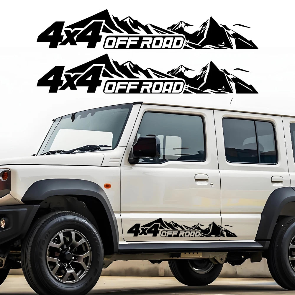 New ! 4x4 Off Road 2 Piece Set Stickers Waterproof /Self-adhesive Decals