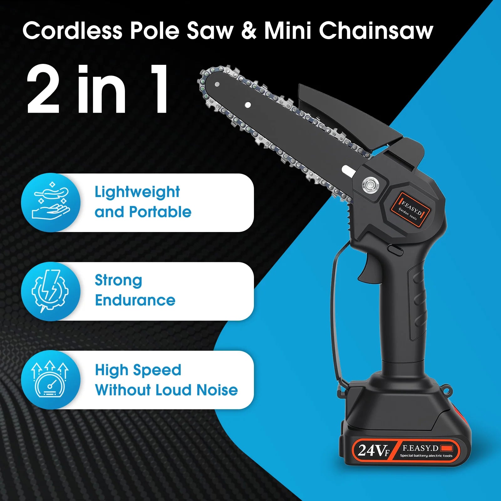 Timberline Package Deal/2-in-1 Cordless Pole Saw 6 inch& 4 inch Bar