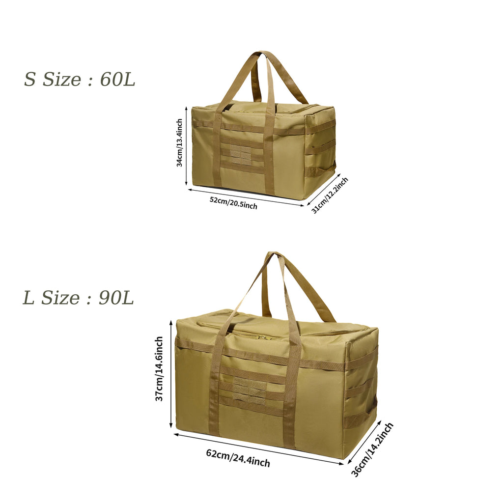Large Duffle Bag (60L/90L Capacity Optional) - For Gear, Camping Storage, Travel Sports Equipment