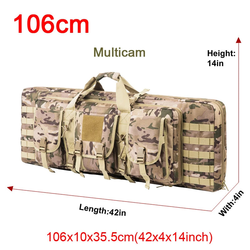 The Sniper Man -Length=32 38 42 48 inch Tactical Double Rifle Case Rifle Bag Sniper Gun Case Backpack