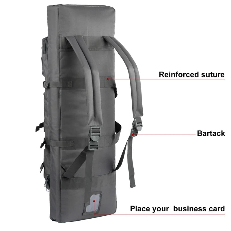 The Sniper Man -Length=32 38 42 48 inch Tactical Double Rifle Case Rifle Bag Sniper Gun Case Backpack