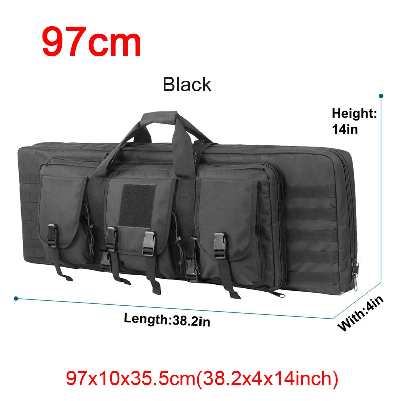 The Sniper Man -Length=32 38 42 48 inch Tactical Double Rifle Case Rifle Bag Sniper Gun Case Backpack