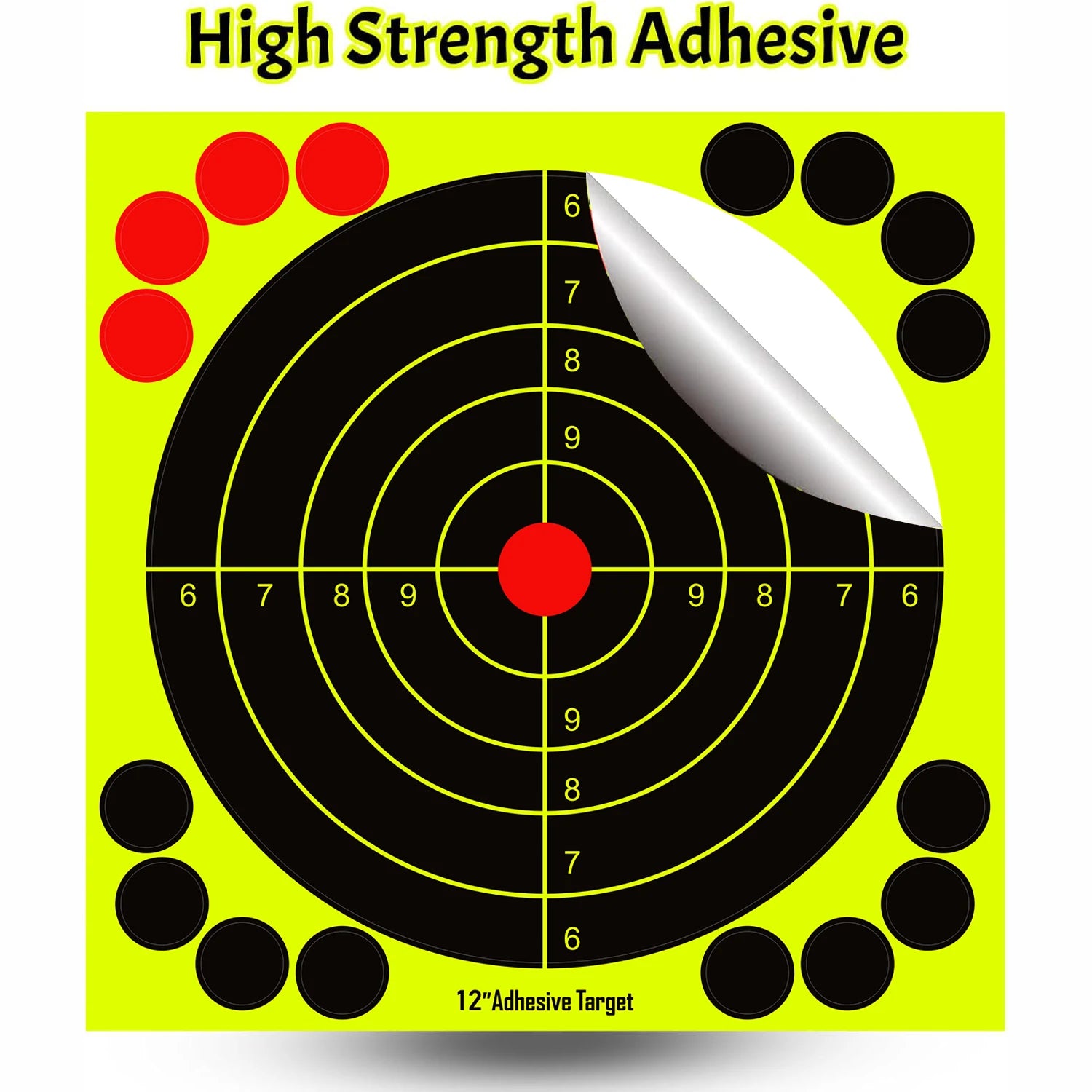 12x12 Inch Splatter Adhesive Targets Stickers Reactive Shooting Targets  with Yellow Effect