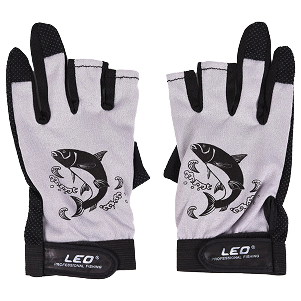 Quick Dry With Three Fingers Exposed Lightweight Angling Gloves For Men /Women