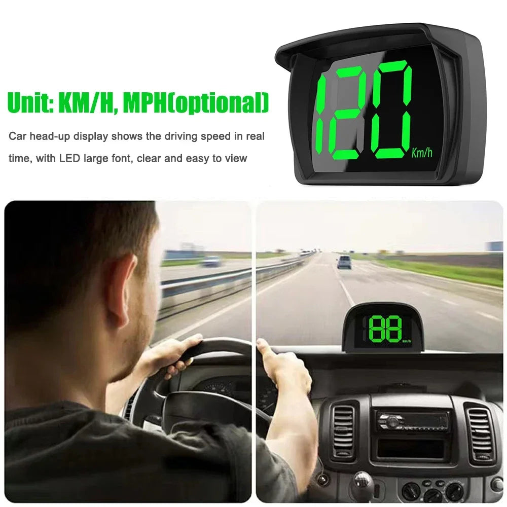 Speedometer MPH Digital Head Up Display Large LED Font For Reminder of Speed