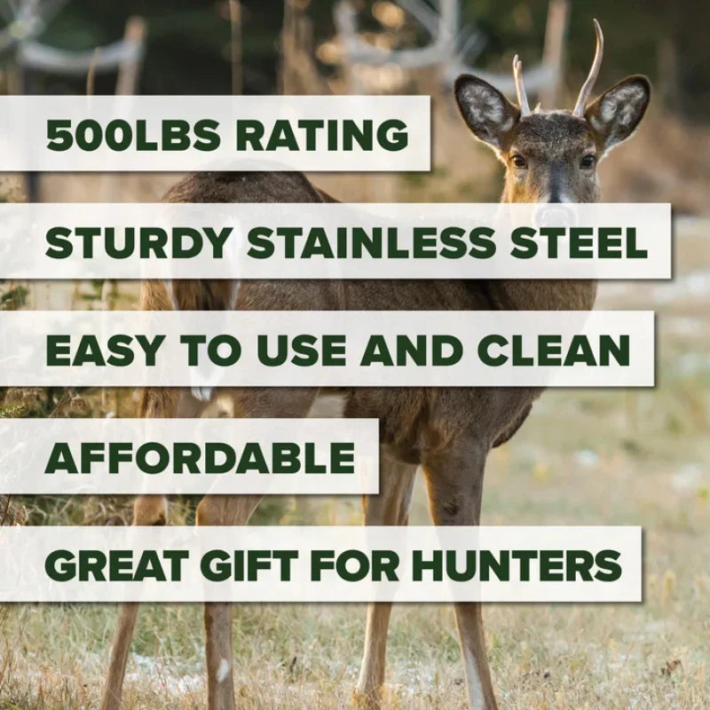 Deer Game Hoist Hanger System Steel Lift System for Hunting Processing Deer Drying Hanger Kit for Skinning Hunting Accessories