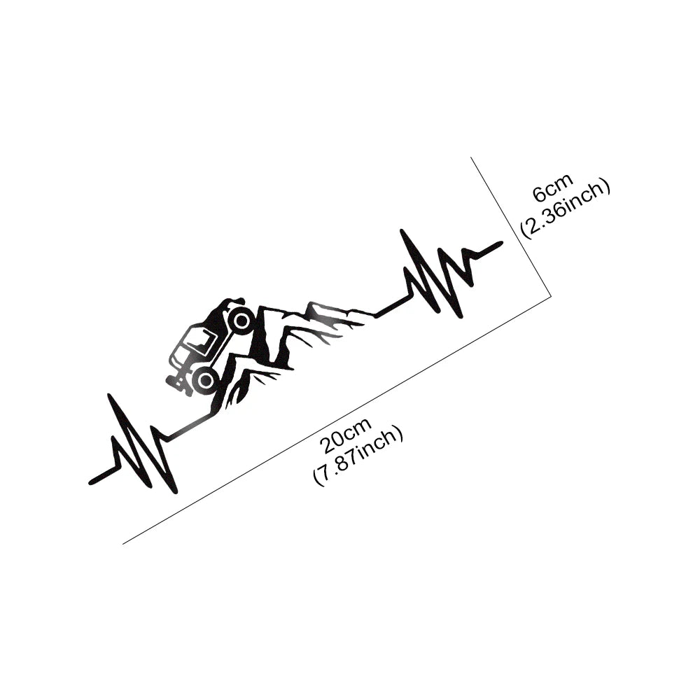 NEW ITEM ! Reflecitve Heartbeat Off Road Mountain Climb Graphics Decal Outdoors