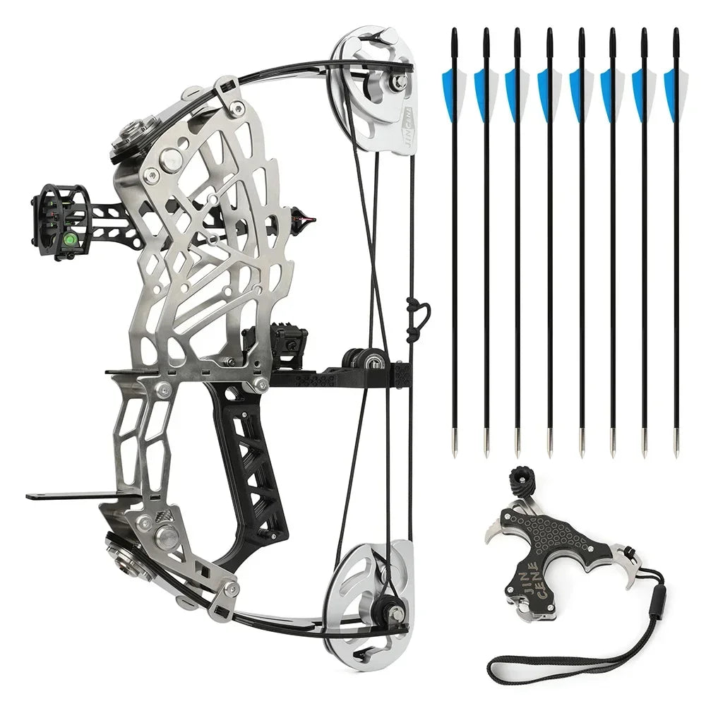 15-32lbs Adjustable Pulley Bow Right Hand Carbon Fiber Grip Target Practice Shooting Beginners Teen Youth