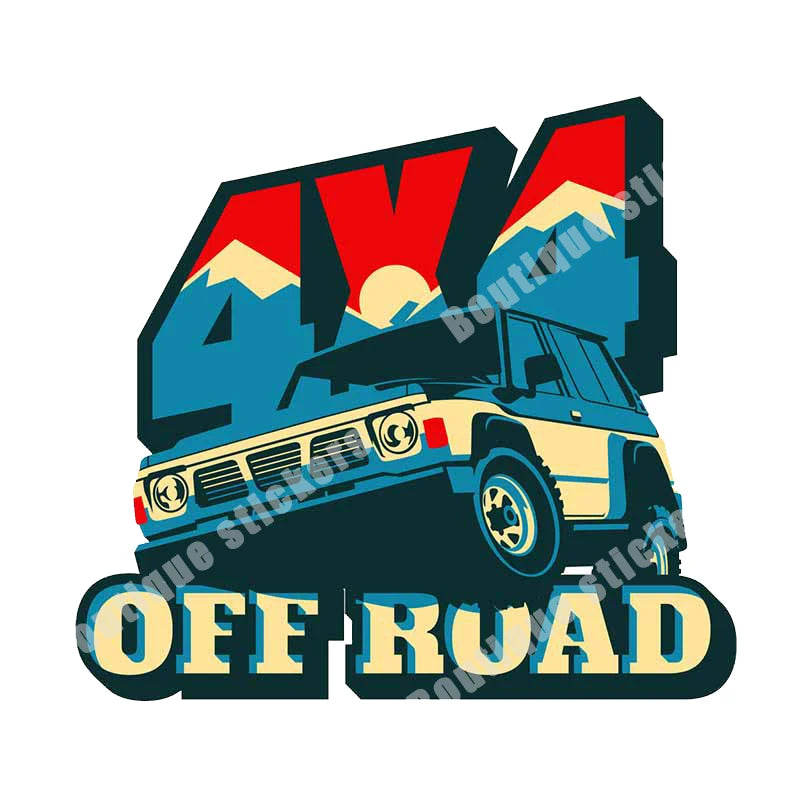 Outdoor Idenity-15 Kinds of Retro Off-road 4x4 Off-road PVC Vinyl Old School Stickers