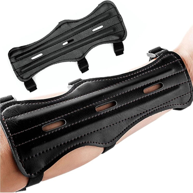 Leather Archer Arm Guard Protection Forearm Safe Adjustable Bow Arrow Hunting Shooting Protector