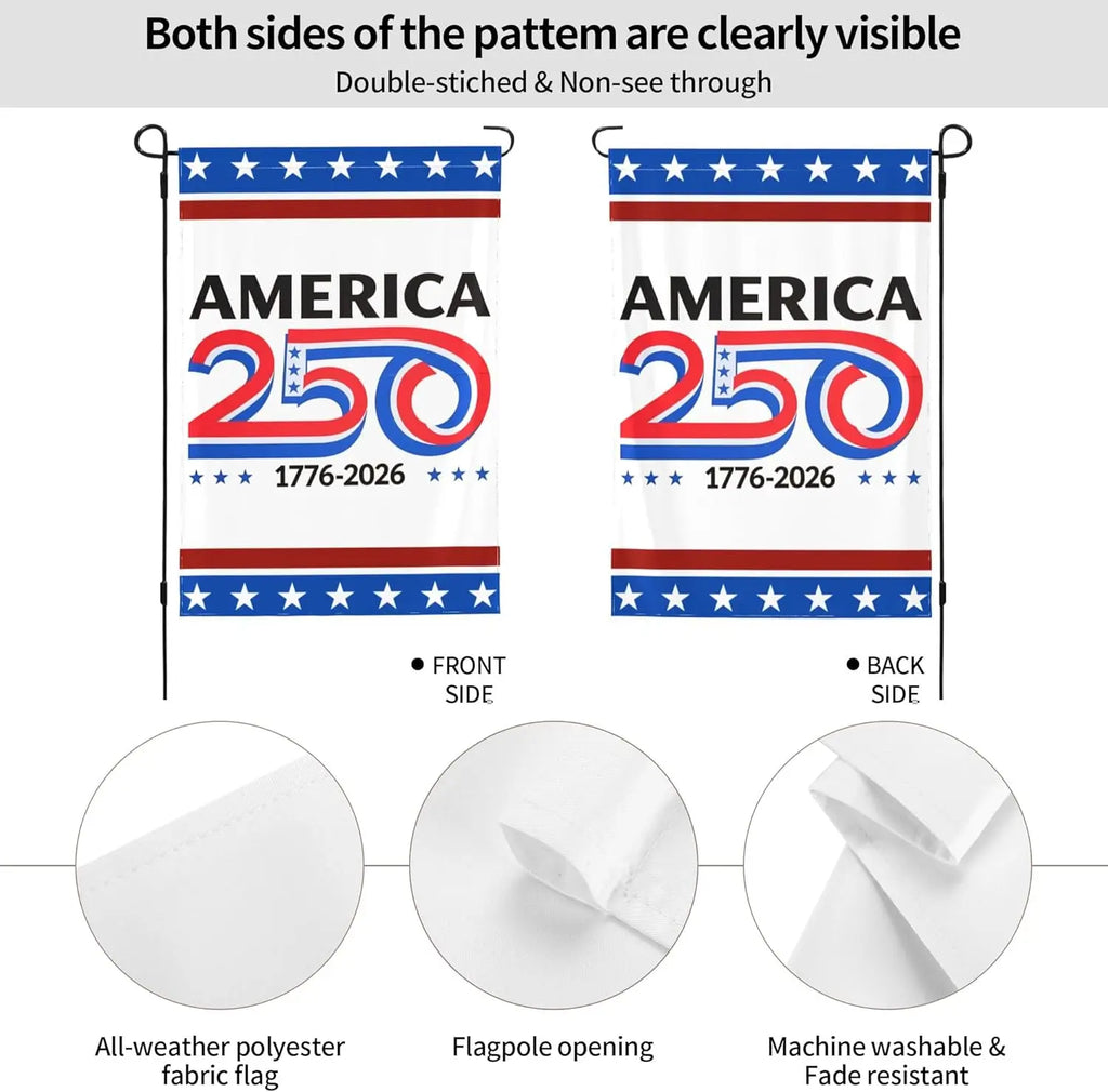 28"x40" America 250th Birthday 1776-2026 Flag USA 250 Years Anniversary Garden Flags for Outside Double Sided Yard Signs