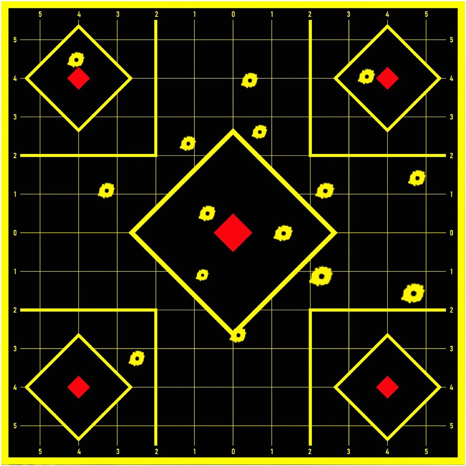 Dead Eye 12 Inch Bright Chevron Fluorescent Yellow Aiming Reaction Splash