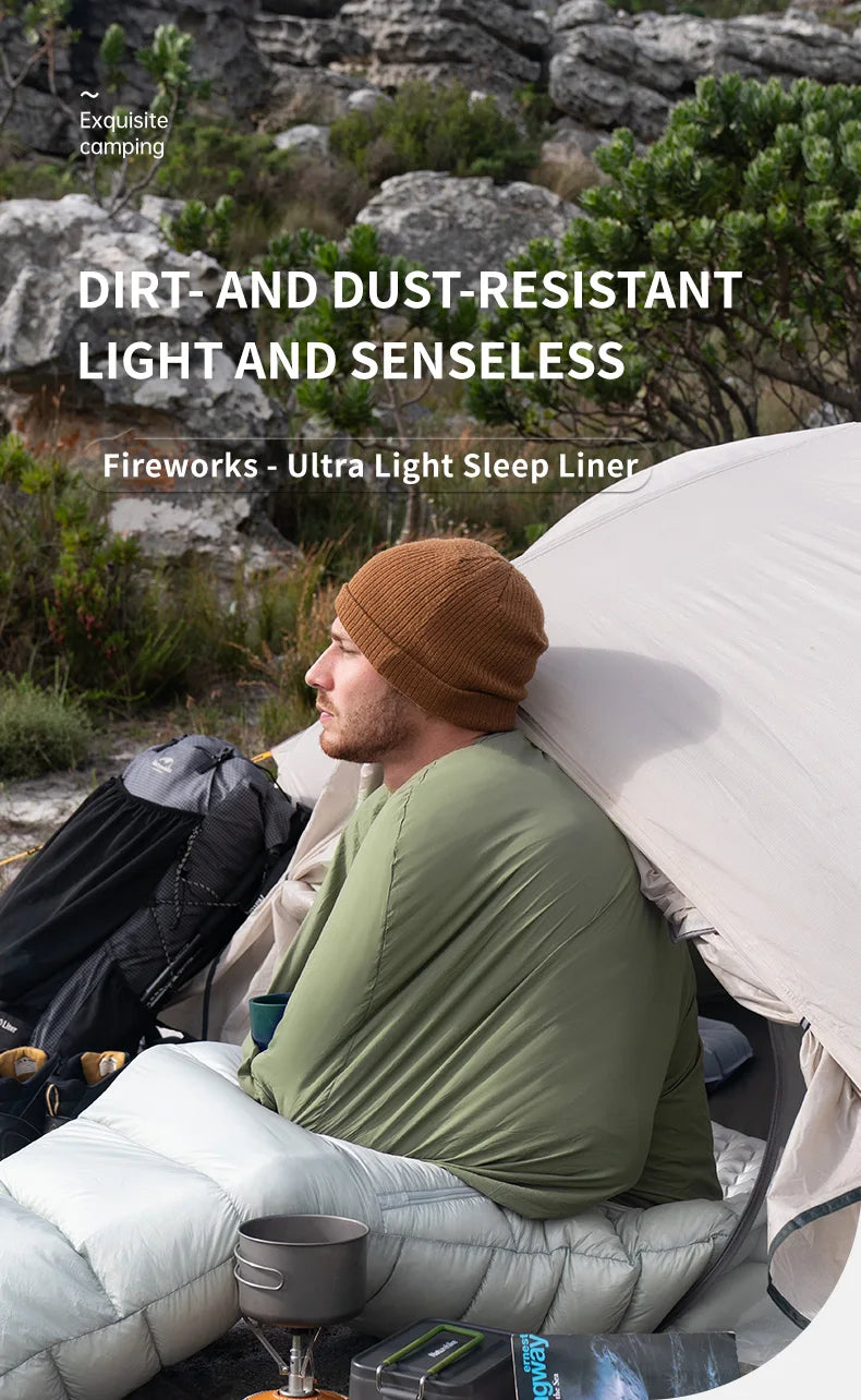 Cozy -UP Sleeping Bag Liner Thin & Light Outdoor Camping Sleep Sack Hiker Green Color