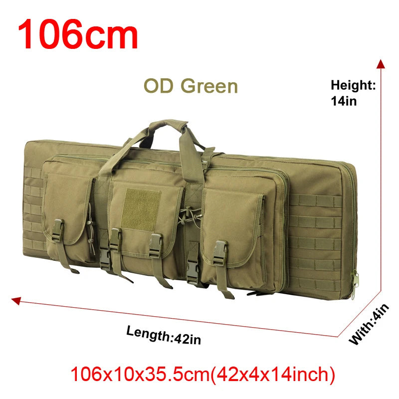 The Sniper Man -Length=32 38 42 48 inch Tactical Double Rifle Case Rifle Bag Sniper Gun Case Backpack