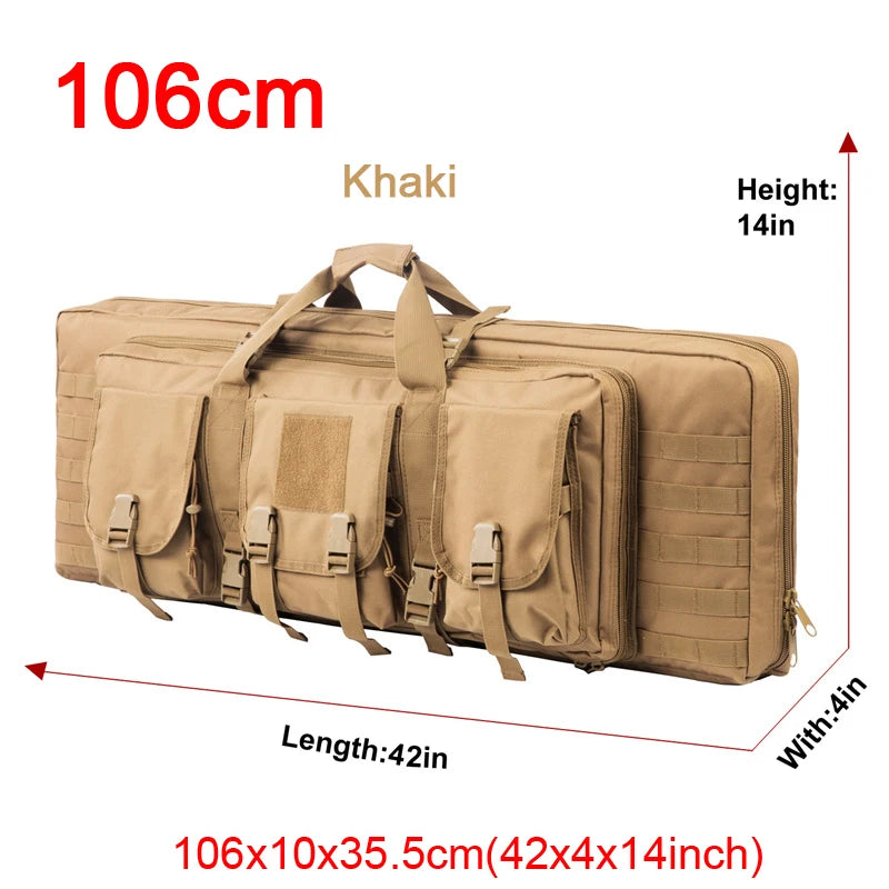 The Sniper Man -Length=32 38 42 48 inch Tactical Double Rifle Case Rifle Bag Sniper Gun Case Backpack