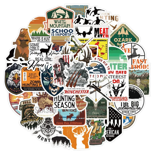 50PCS Outdoor Hunting Bow Arrow Deer Head Sticker ( New Editions)