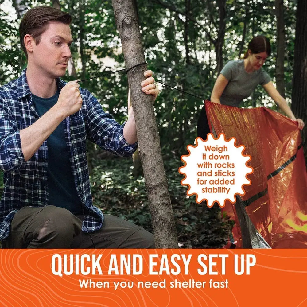 2 Person Emergency Shelter Survival Tent Kit Mylar Tube Tent /Waterproof