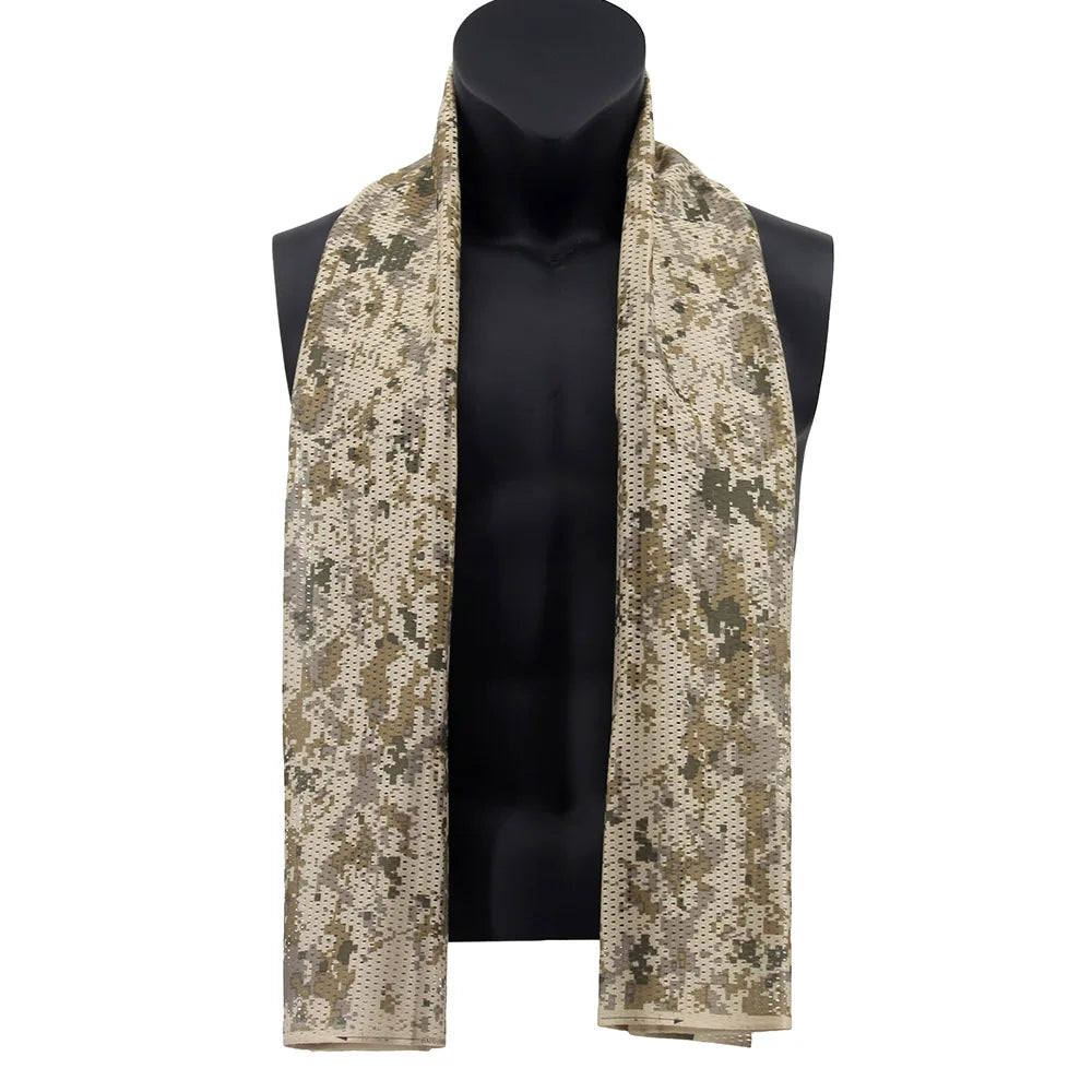 Hunting Mesh Breathable Scarf 165*48cm Tactical Bandana Special Operations Camouflage Face Towel Rifle Camouflage Net