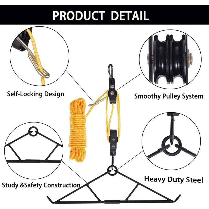 Hunting Gear Hanger Hoist/Drag Rope for All Game