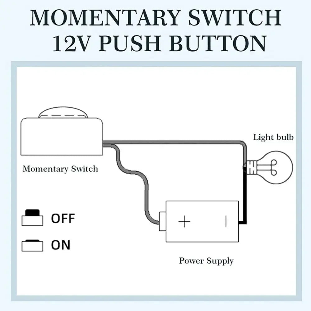 Momentary Push Button on /Off Switch Black Plastic 12V 24V Surface Mount Mini Button Switch