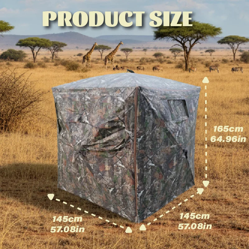 Hunting Blind Easy Setup Ground Shelter Outdoor Camo Blind with Storage