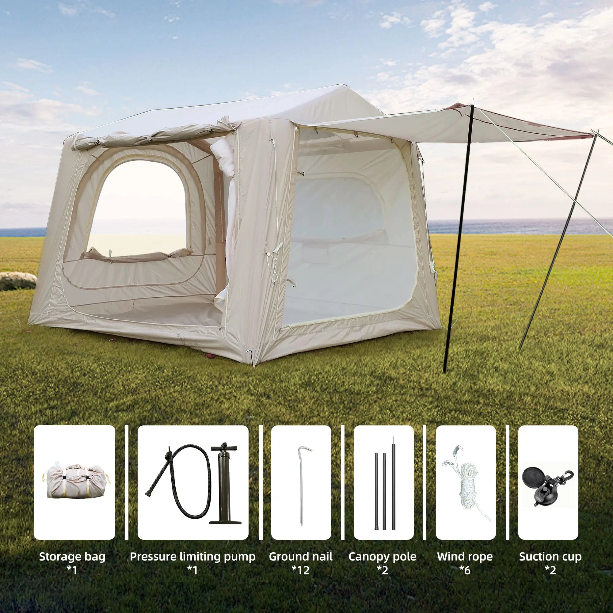 New SUV/TRUCK Inflatable Tents for Camping /Tailgating  Easy Setup Inflatable /Waterproof Air Tents for Camping Adult 4/6/8 Person