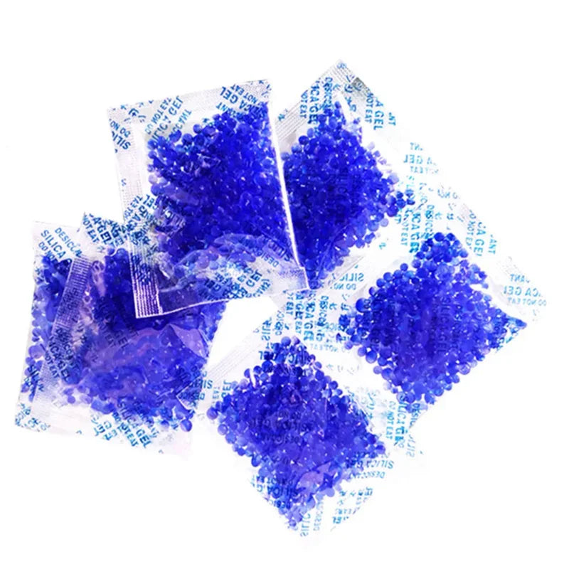 10/20/50 Pcs 5g Blue Non-Toxic Silica Gel Rust Stopper-Desiccant ,Moisture Dehumidifier Bag Reusable
