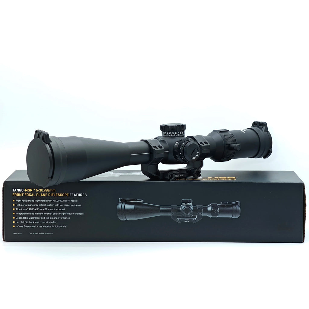 Gnat Site Special-5-30x56 MOA FFP IR  Riflescope 34mm Tube Shockproof Reticle Illuminated with Alpha MSR Aluminum Mount