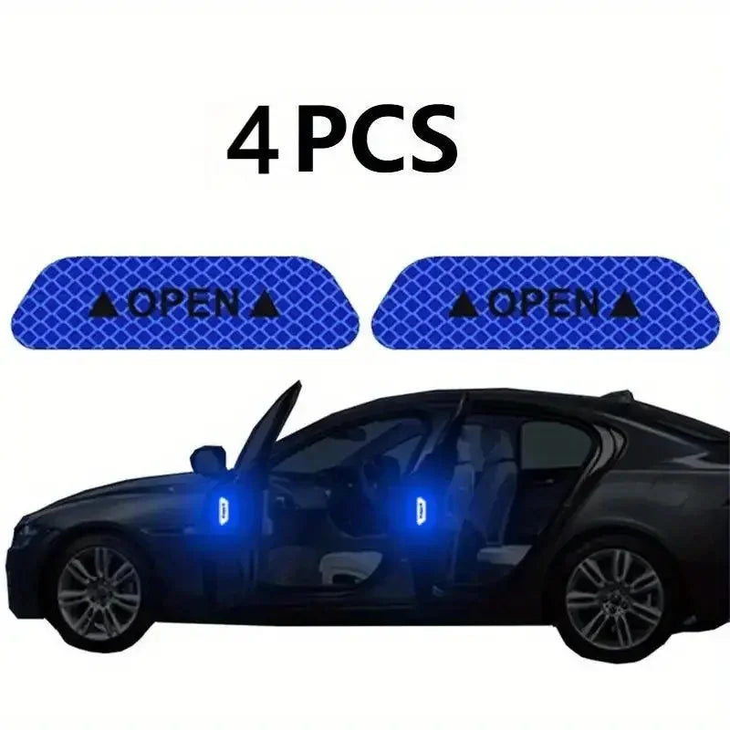 ALL NEW ITEM! 4 pack  Door Reflective Safety Stickers for Night Visibility. Easy to Apply,